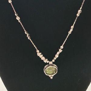 Silpada Sterling Silver Green Glass Necklace